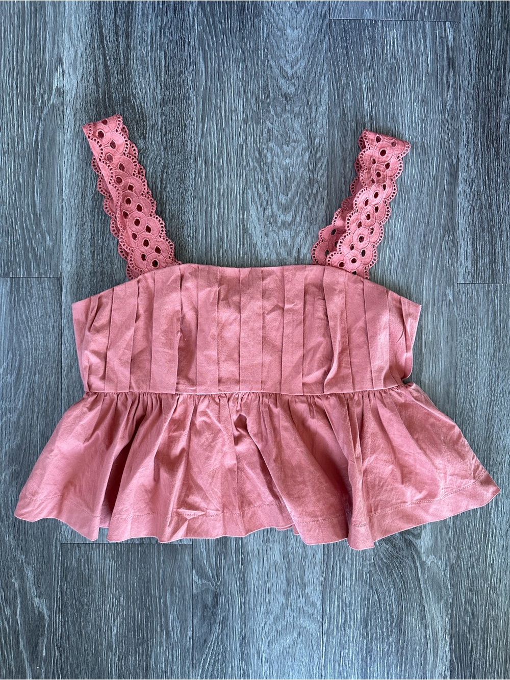 En Saison Coral-Orange Lace Trim Camisole